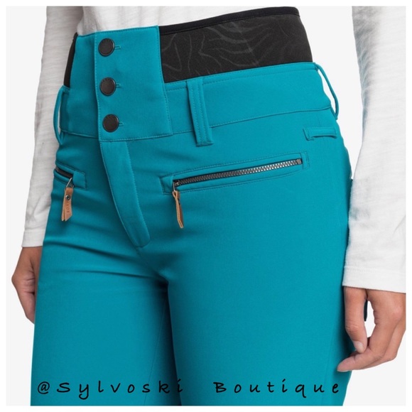 🔥 Roxy Rising High Shell Snow Pants Women's Teal NWT - Picture 3 of 7